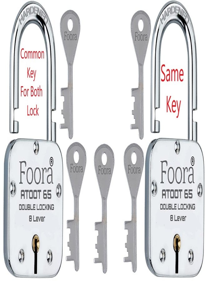 Foora Atoot 65 - Door Lock Set for Home & Shop | 2 Locks with Common Key | Same Key Lock Set(Common Key atoot 65) - Image 1